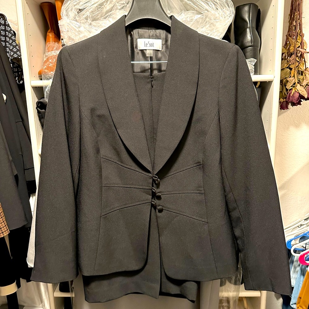 Three (3) women’s suits by Le Suit, size 14